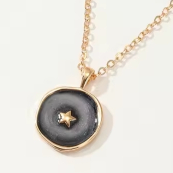 Anthropologie Jewelry - Anthropologie Gold and Black Starburst Necklace